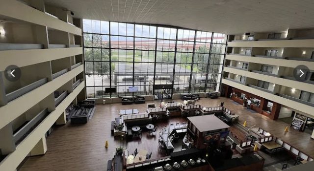 Atrium Hotel Lobby looking toward airport
